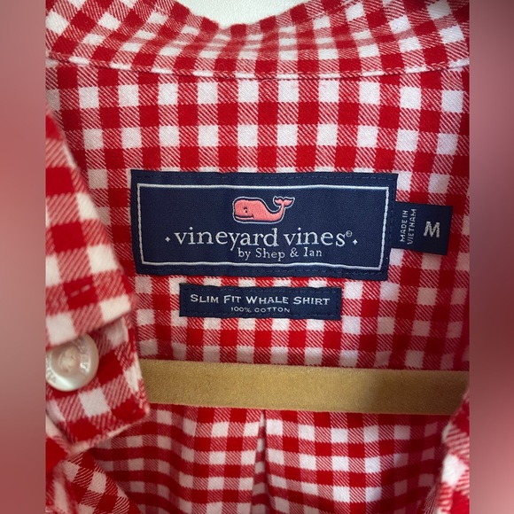 NWT VINEYARD VINES New Men’s Gingham check Slim Fit Button-down size M - Picture 3 of 5